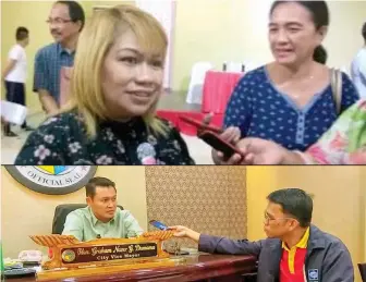  ?? (Mindanao Examiner Photo – Rhoderick Beñez) ?? Cotabato City Mayor Frances Cynthia Guiani-sayadi speaks to reporters on a proposal to oblige motorcycle owners to register their vehicles. Vice Mayor Graham Nazer Dumama said they are supporting the mayor’s proposal.