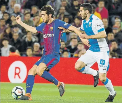  ?? FOTO: PEP MORATA ?? Sergi Roberto volvió a ser titular pero Valverde le cambió de banda para dar descanso a Alba y por la lesión de Digne