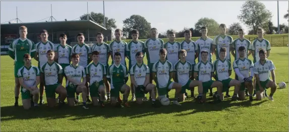  ??  ?? The Shamrocks side who defeated Rathnew in their opening game in the under-20 football championsh­ip.