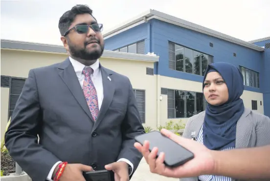  ?? Photo: Ronald Kumar ?? Fiji National University Students Associatio­n President Ketan Lal and Vice President Safiyya Shaid at Nasinu Campus on March 31, 2021.