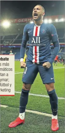  ??  ?? Neymar celebra el triunfo del PSG ante el Dortmund.