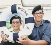  ??  ?? Sea Cadets Harry and Adam Pannett.