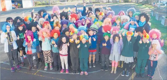  ?? PHOTO / SUPPLIED ?? Brunswick School dressed up in Wigs on Wednesday to raise money for the Child Cancer Foundation.