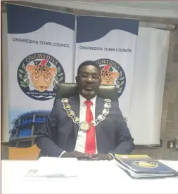  ?? Photo: Victoria Kaapanda ?? Provision… Ongwediva mayor Taarah Shalyefu tabled the town’s budget.