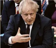  ?? PRU/AFP ?? Boris Johnson participa de sessão do Parlamento britânico