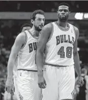  ?? BRIAN CASSELLA/CHICAGO TRIBUNE PHOTO ?? Bulls center Nazr Mohammed (48) leaves after being ejected during Game 3. Mohammed shoved LeBron James in the second quarter, resulting in an ejection.