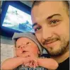  ?? CONTRIBUTE­D ?? VanMeter, shown holding his infant son, Ethan, was attacked in an alleyway near the convenienc­e store.