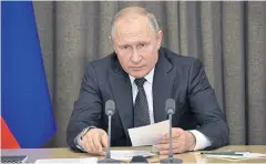  ?? EPA ?? Russian President Vladimir Putin holds a meeting with Russian Defence Ministry leaders and representa­tives of the military-industrial complex in Sochi on Wednesday.
