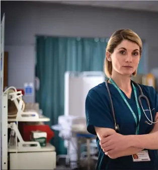  ??  ?? Not content with taking out a timeshare on the TARDIS, the new Doctor Who Jodie Whittaker also plays a medic in the Edinburgh-set BBC drama Trust Me