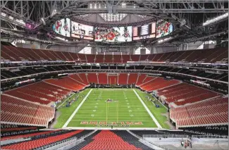  ?? David Goldman / The Associated Press ?? Mercedes-Benz Stadium, the new home of the Atlanta Falcons football team and the Atlanta United soccer team, will open to the public for the first time at an Aug. 26 Falcons preseason game.