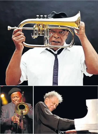  ??  ?? ONCE MORE WITH FEELING: Clockwise from top, Hugh Masekela, Abdullah Ibrahim, Jonas Gwangwa