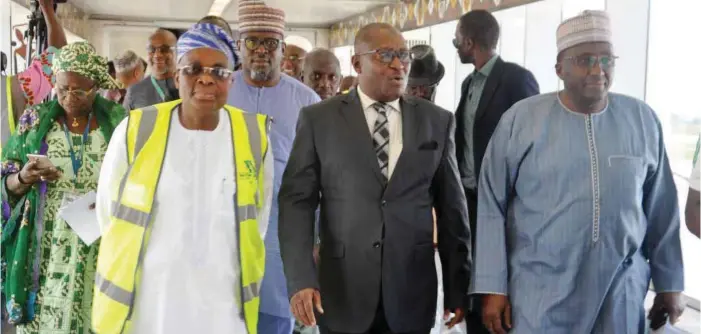  ??  ?? From left, Chief Executive Officer/Managing Director, Med-View Airline Plc, Alhaji Muneer Bankole received on his arrival at Dakar Internatio­nal Airport by Embassy of the Republic of Guinea to Nigeria, Benin and ECOWAS, H.E. Gaoussou Toure and Director...
