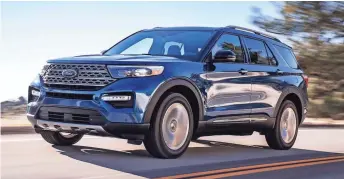  ?? FORD MOTOR CO. ?? The 2020 Ford Explorer is a three-row midsize SUV that has gone back to rear-wheel-drive.