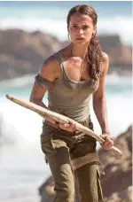  ??  ?? Action hero: Alicia as Lara Croft