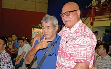  ?? Photo: Simione Haravanua ?? President Major-General (Ret’d) Jioji Konrote with Kester Yee during the Chinese National Day and the Moon Festival at the Yat Sen Secondary School Hall on September 23, 2018.