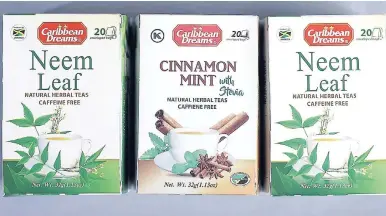  ??  ?? Jamaican Teas Limited has introduced a number of new products in 2018 under its Caribbean Dreams brand, including Chocoberry, a strawberry-flavoured chocolate drink, and herbal teas Neem Leaf and Cinnamon Mint. Plans are under way to introduce additional varieties of herbal teas both locally and overseas, to meet the growing demand.