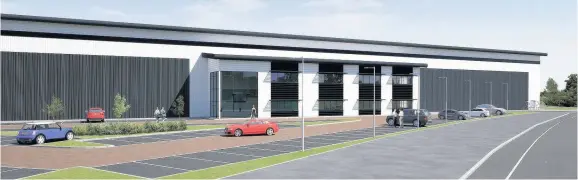  ??  ?? > An artist’s impression of the Birmingham 100 warehouse which is being built by Barwood Capital and First Industrial in Perry Barr