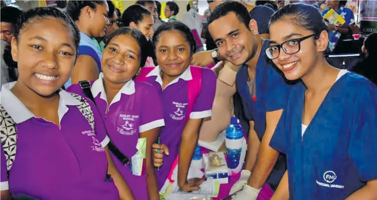  ?? Photo: Fiji National University ?? Students from Dudley High School during the 2017 Fiji National University Open Day.