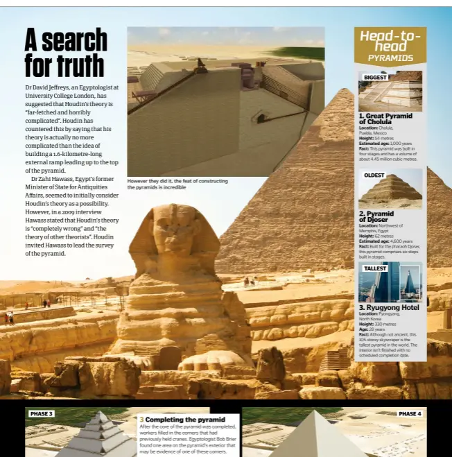  ??  ?? However they did it, the feat of constructi­ng the pyramids is incredible