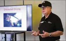  ?? JENNA EASON / JENNA. EASON@ COXINC.COM ?? Daniel Reilly, a driver education specialist, teaches a driver’s education class at Nathan’s Driving School on Wednesday.