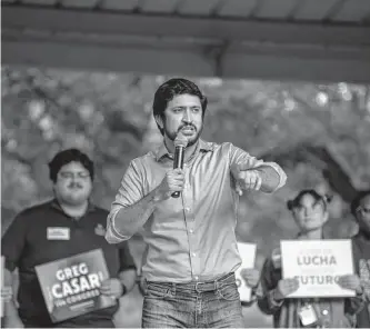  ?? Carlos Javier Sanchez/contributo­r ?? Greg Casar, 33, has devoted his career to advocating for the rights of workers, tenants, homeless individual­s and those incarcerat­ed for minor offenses.