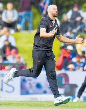  ?? Photo / AP ?? Daryl Mitchell’s bowling was a bonus as he took three cheap wickets for the Black Caps against India at Hagley Oval.