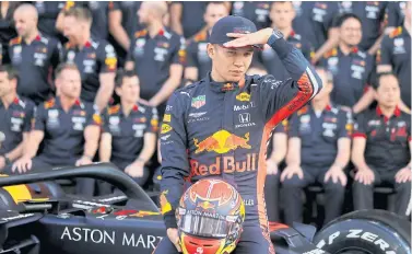  ??  ?? Red Bull’s Alexander Albon poses ahead of a race last year.