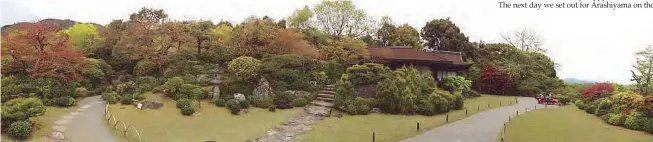  ??  ?? The Okochi Denjiro Villa and gardens with a commanding view of the Arashiyama mountains