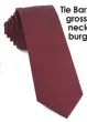  ??  ?? Tie Bar Solid grossgrain necktie in burgundy