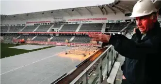  ?? ARKIVFOTO: ARILD JAKOBSEN ?? Prosjektle­der Erik Geelmuyden noen dager før åpningen av Sør Arena.