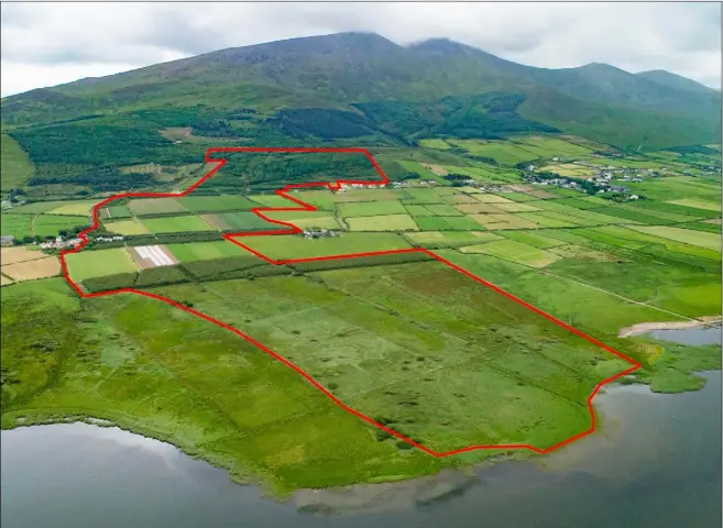  ??  ?? Mountain to sea: The 236ac non-residentia­l holding is located near Castlegreg­ory, 25km from Tralee, and has a guide price of €1.1m