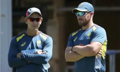  ?? Photograph: Rick Rycroft/AP ?? Criticism of the management style of Australia head coach Justin Langer (left) has been an unwanted distractio­n for captain Aaron Finch.