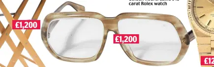  ?? ?? In focus: Two pairs of Caine’s oversized spectacles are up for grabs in the Bonhams sale in March