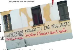  ??  ?? Sfregio
Uno dei tanti muri imbrattati nella notte di ieri a Padova. Il clima in questi giorni è teso: molte polemiche su ESU e su presunti reati per fascismo.