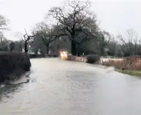  ??  ?? Roads in Poynton and Adlington were flooded