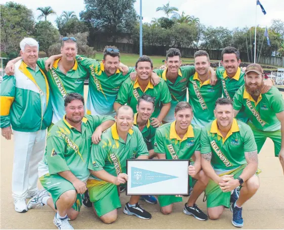  ?? Picture: KELSEY COTTRELL ?? Gold Coast Tweed District men’s division 1 pennant champions Club Helensvale.