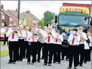  ??  ?? Burbage Silver Band playing in more recent times during the village carnival