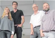  ?? FOTO: WGN ?? Sind am Neresheime­r Werkmeiste­r-Gymnasium verabschie­det worden (von links): Christina Gößele, Frank Neyheusel, Ulrich Schneider, Stefan Mattke.