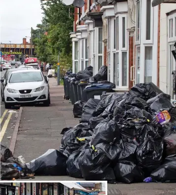  ??  ?? Eyesore: Festering bags left outside homes in the city