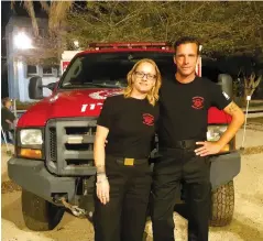  ?? (Courtesy) ?? MIRJAM AND RAYMOND Reijnen from the Netherland­s are part of the Nahal Oz volunteer fire force created to fight the Gaza fires.