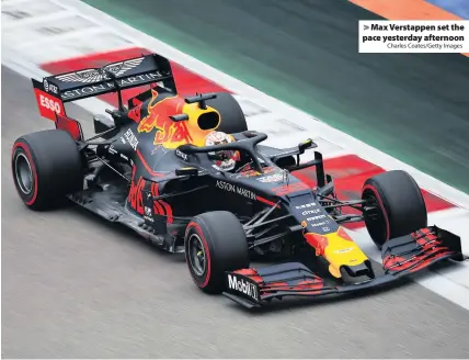  ?? Charles Coates/Getty Images ?? Max Verstappen set the pace yesterday afternoon