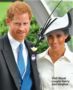  ??  ?? Visit: Royal couple Harry and Meghan