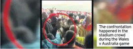  ??  ?? The confrontat­ion happened in the stadium crowd during the Wales v Australia game
