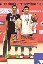  ?? PBSI ?? JUARA LAGI: Ganda putra Indonesia Wahyu Nayaka Arya P./Ade Yusuf Santoso.