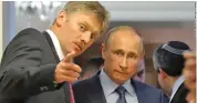  ??  ?? L-R:
Kremlin spokesman Dmitry Peskov, Russia’s President Vladimir Putin and Konstantin Kosachev, the chairman of Russia’s upper house committee on foreign affairs