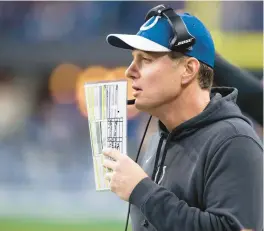  ?? ZACH BOLINGER/GETTY ?? Indianapol­is Colts defensive coordinato­r Matt Eberflus has been hired as the new coach of the Chicago Bears, according to AP reports.