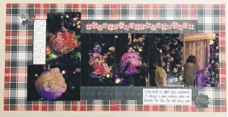  ??  ?? Nicole Butler encourages scrapbooke­rs to add a little journaling to their pages by writing a little note about the stories affiliated with the pictures they've captured, as she did in this page she created to mark Christmas 2019.