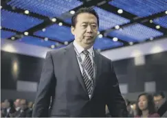  ??  ?? Meng Hongwei has not been seen since he left Lyon last month