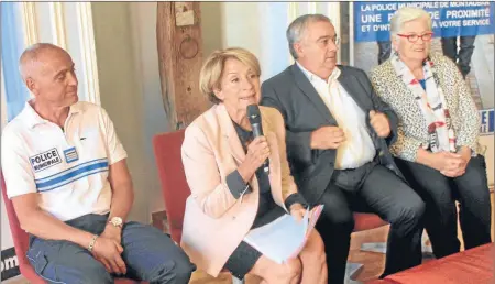  ??  ?? Pendant la conférence de presse de jeudi matin : Patrick Carballo, Brigitte Barèges, Christian Pérez et Danielle Amouroux.