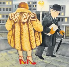  ??  ?? The work of Beryl Cook is instantly recognisab­le and makes you smile, just like ”My Fur Coat”